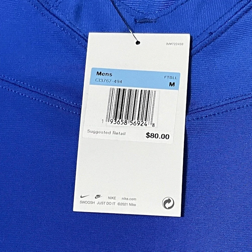 Nike Vapor Pro Practice‎ Football Jersey Blank  Men Medium Blue CI3767-494 NEW